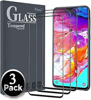 Ferilinso Cristal Templado para Samsung Galaxy A70 / A80 / A90, [3 Pack] [Cobertura Completa] Libre de Burbujas Pel?cula Protectora de Protector de Pantalla con garant?a (Negro)