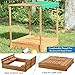 Outdoor Fun Embrace Nature with Kids Sandbox with Lid Sand Box for Kids Covered Canopy Lid for Foldable Bench Seats 48 x 48 Wooden Sandbox Backyard Outdoor Play 2 - 8 Years