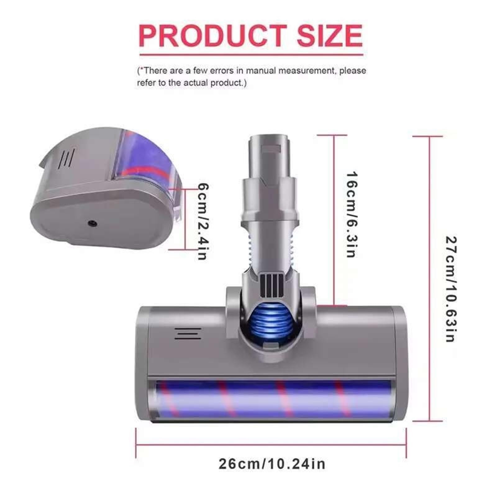 Cabezal de cepillo de suelo de repuesto for cepillo de suelo con cabezal de rodillo barredor suave for aspiradora, Compatible con Dyson V6 DC45 DC58 DC61 DC62 DC74