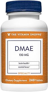 The Vitamin Shoppe DMAE 130MG (DIMETHYLAMINOETHANOL), Supports Brain, Focus, (240 Tablets)