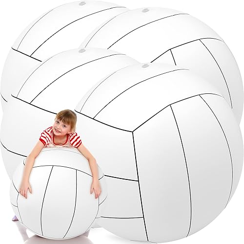 Libima Pelotas inflables gigantes de voleibol de playa de 27 pulgadas, pelota deportiva inflable, voleibol blanco, juegos de piscina, juguetes para