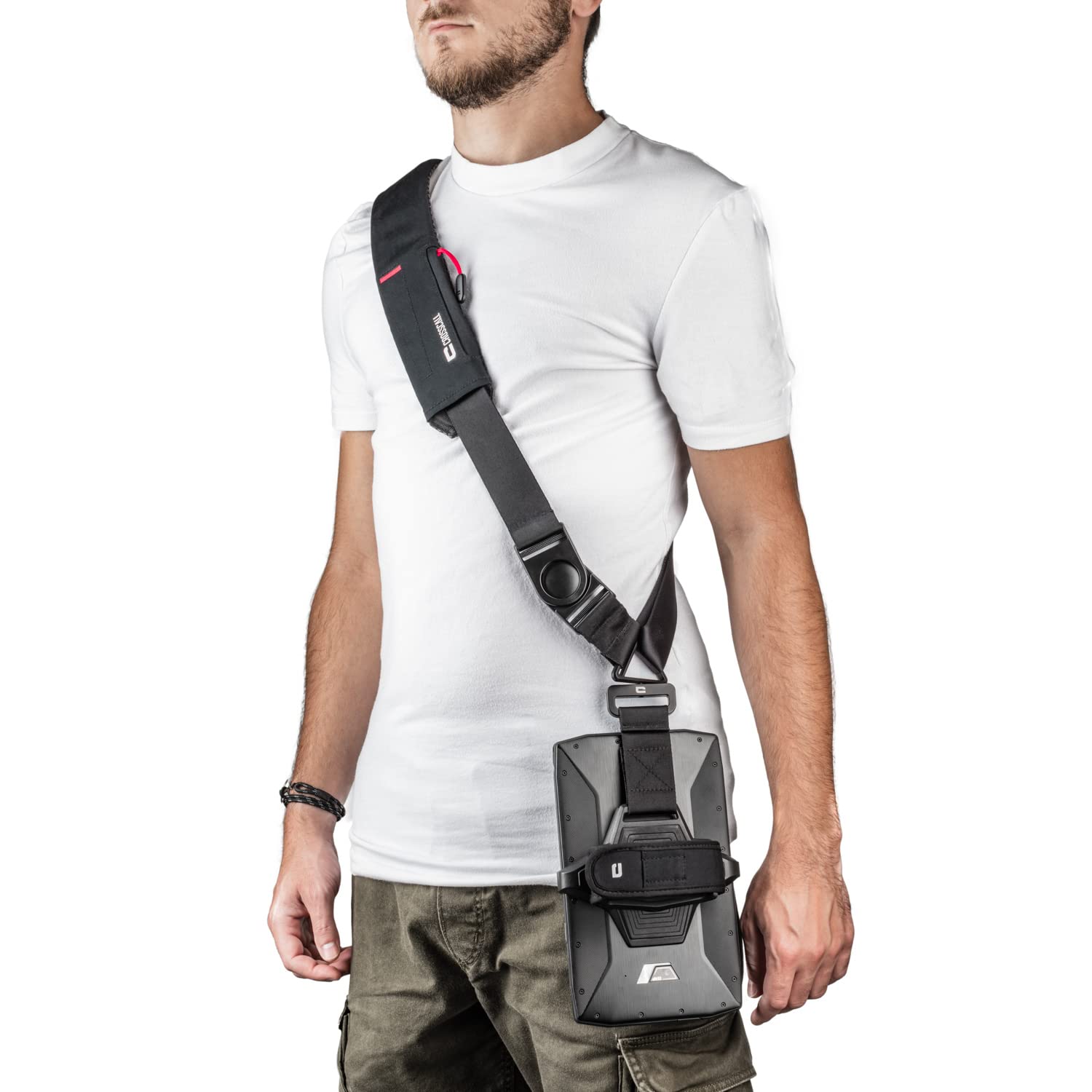 CROSSCALL X-Strap Bandoulière a/poignée rotative Core-T4 rouge