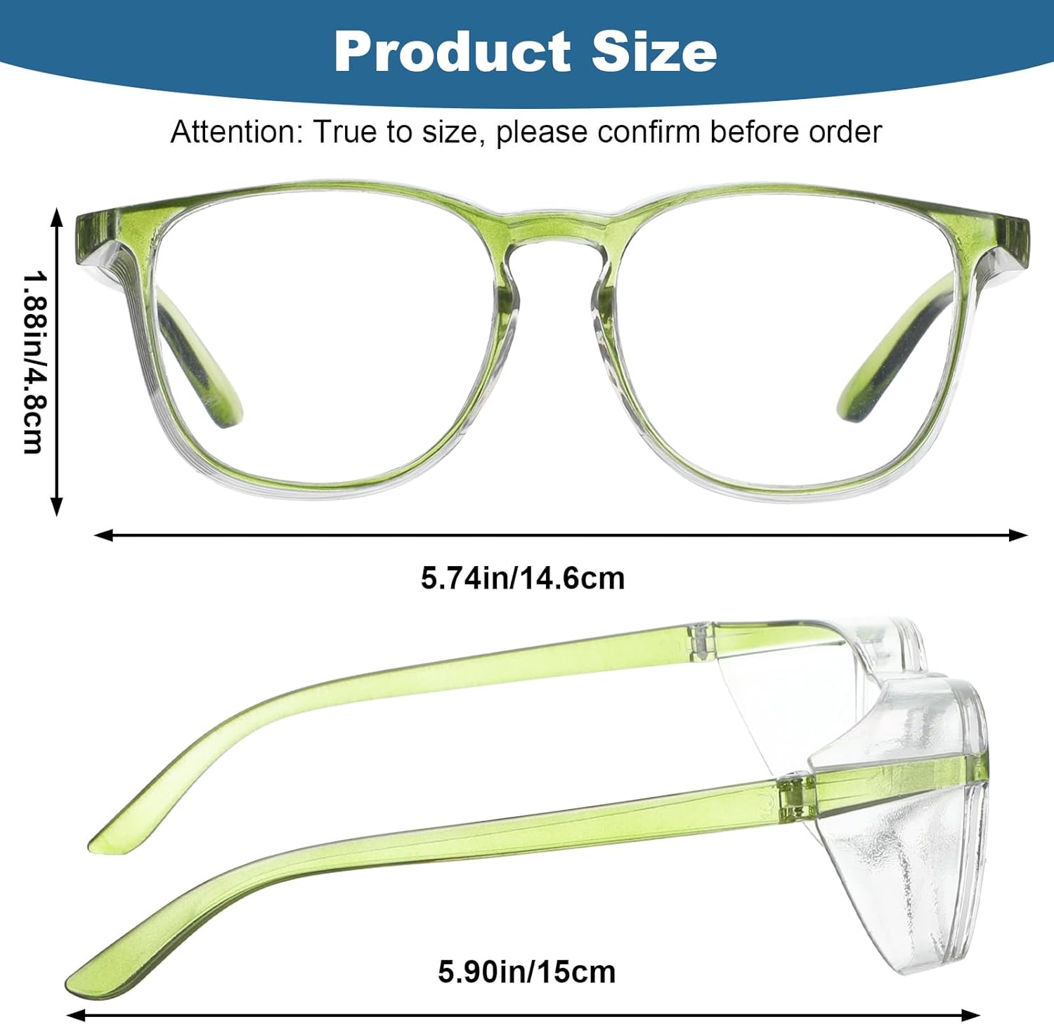 12 Pack Safety Glasses Goggles Anti-Fog Protective Eyewear Stylish Clear Glasses Anti-Dust Glass Multiple Colors Cute Eyewear for Women and Men Nurses