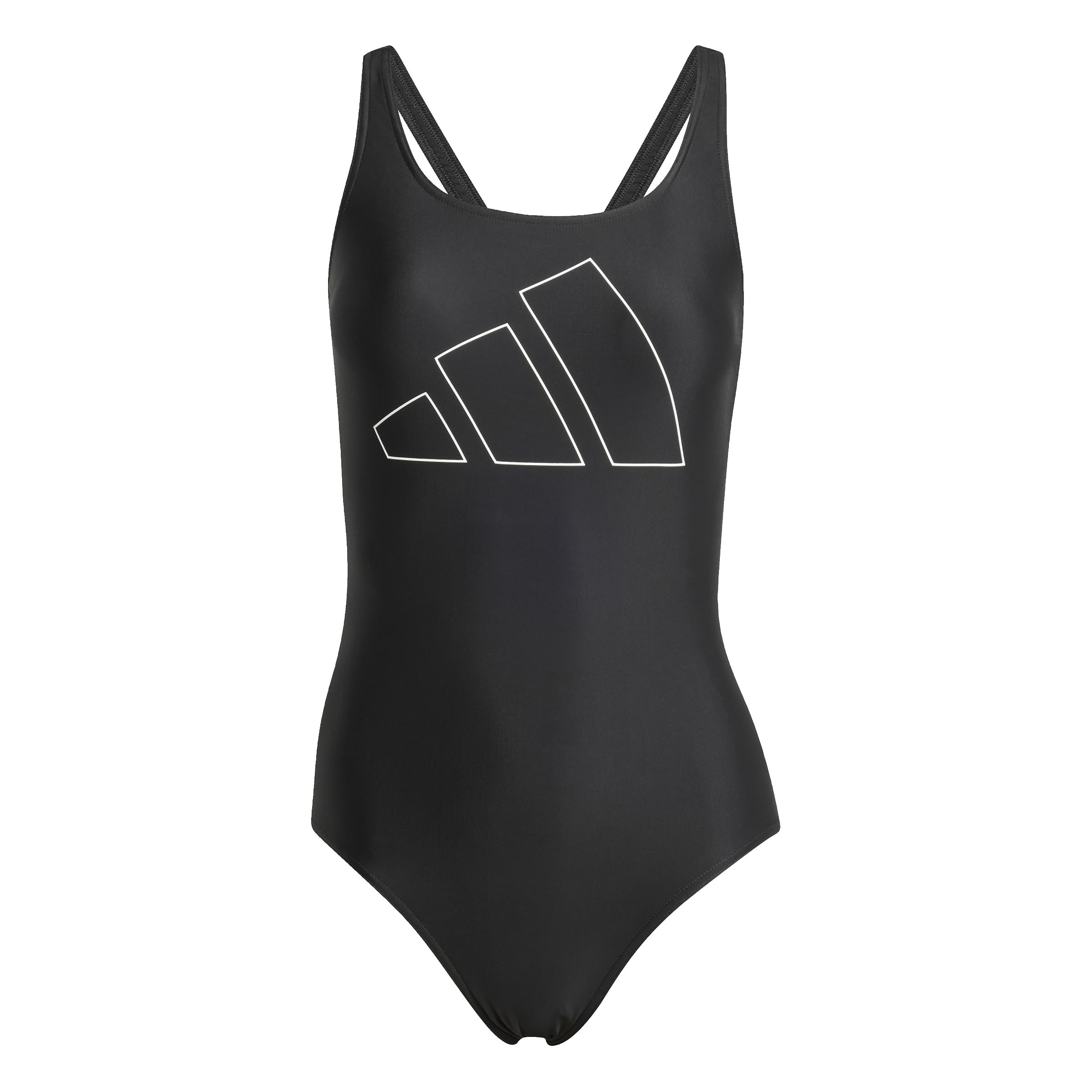adidas Women's Big Bars Swimsuit, Black/White, 30