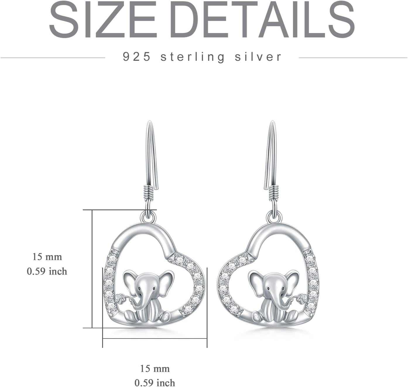 925 Sterling Silver Hypoallergenic Animal Earrings Elephant/Cow/Dragonfly/Guinea Pig/Dog/Dragon/Wolf/Bunny/Hummingbird Dangle Drop Earrings for Women Cute Animal Jewelry Gifts for Women Girls - Image 6