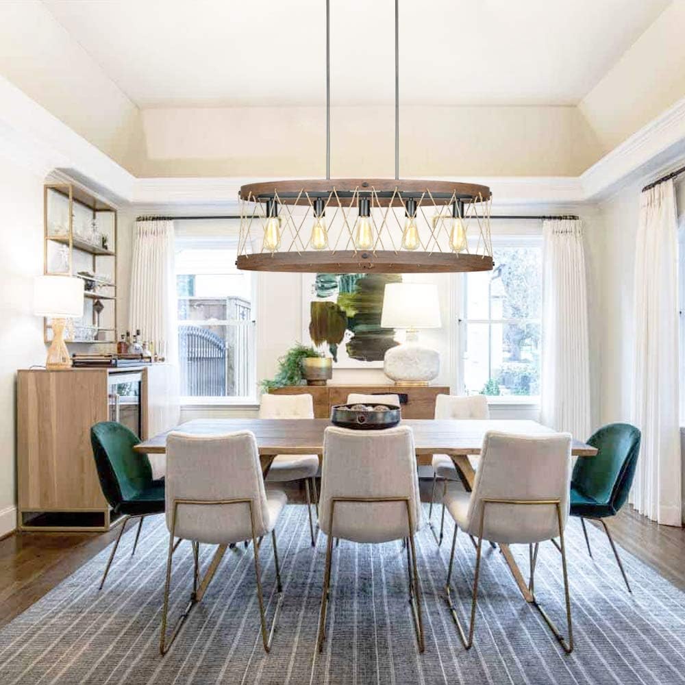 Black Friday Clearance Lampundit 5-Light Chandelier for Dining Room Kitchen Island Lighting Oval Chandeliers Vintage Lighting Fixture, Oil Black & Wood Finish Exclusive Discount 70% Price Lampundit 5-Light Chandelier for Dining Room Kitchen Island Lighting Oval Chandeliers Vintage Lighting Fixture, Oil Black & Wood Finish