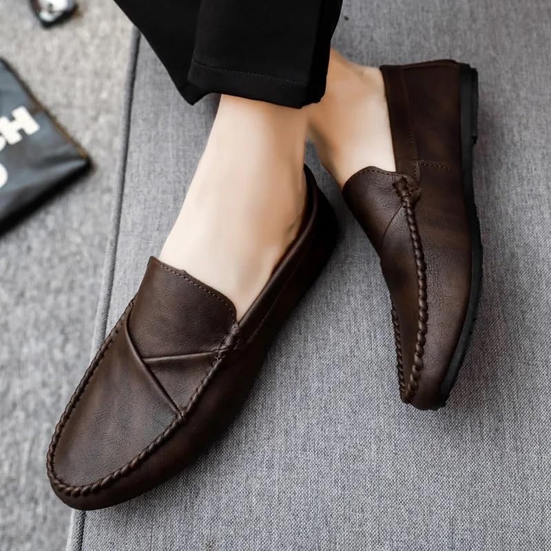 Oxford Shoes for Men Patent Leather Men's Casual Loafers Breathable Flat Shoes for Everyday Wear2