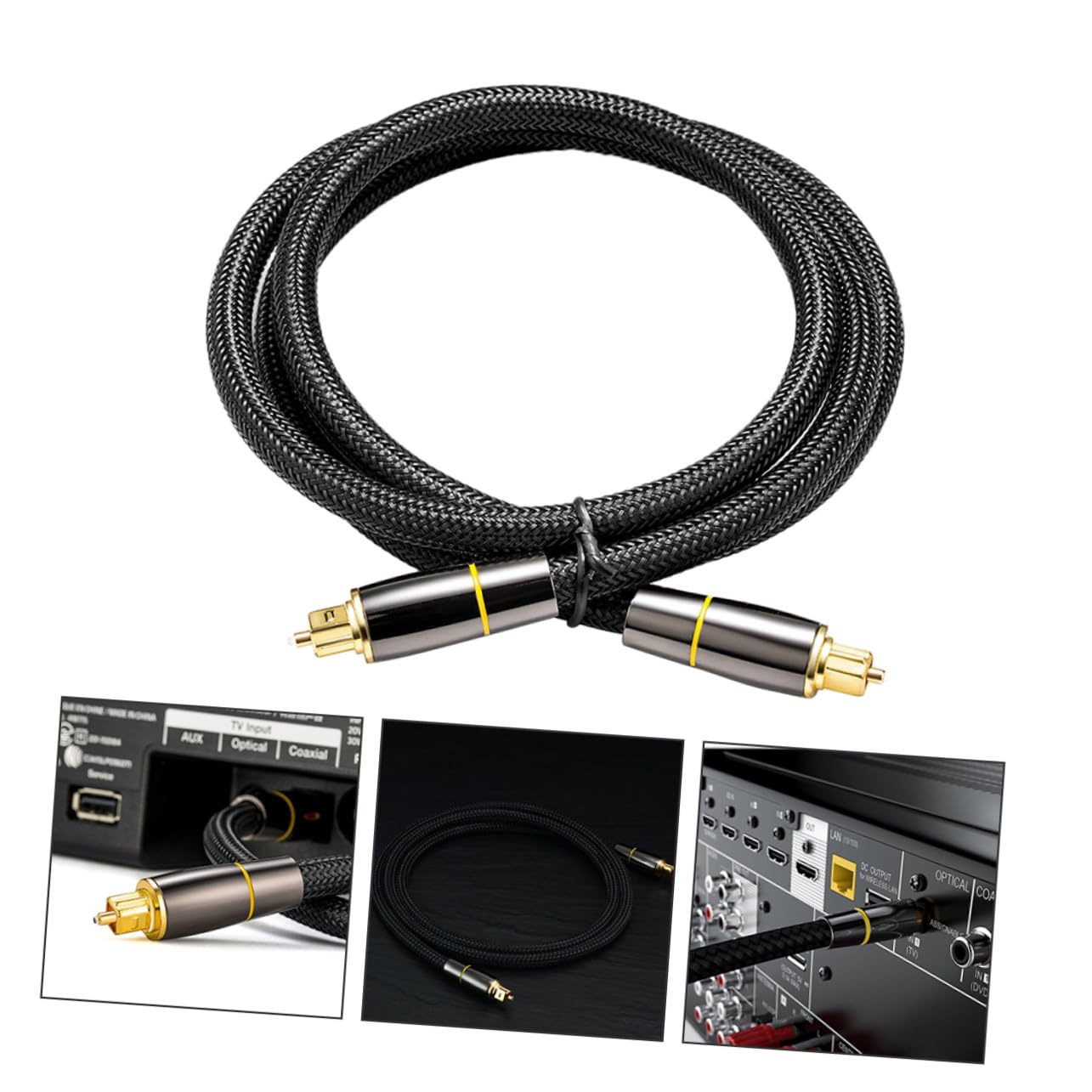 Cable de Audio Óptico Digital Metros Conexión Macho Macho Resistente y Flexible para Barra de Sonido y Consola de Transmisión sin Pérdidas y Plug And Play