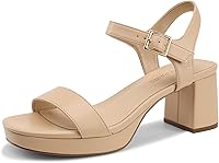 DREAMPAIRS Women's Chunky Block Heel Platform Sandals - Open Toe Ankle Strap for Weddings, Parties & Comfortable Everyday Wear