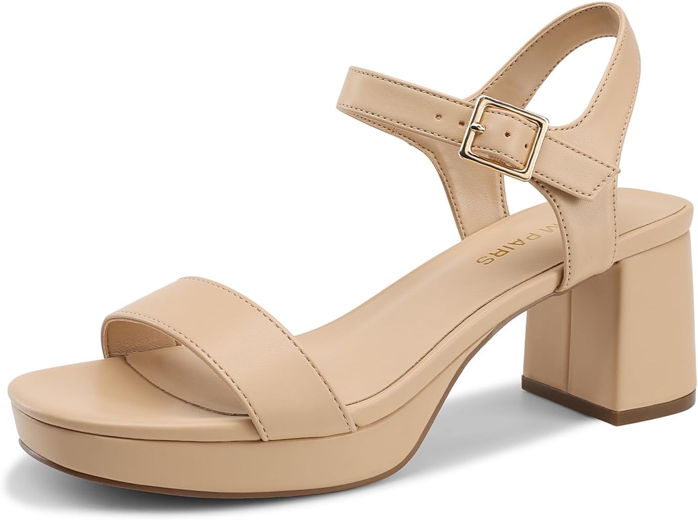 Women's Platform Heels Block Chunky Open Toe Ankle Strap Heel Fashion Wedding Party Dress Sandals Shoes