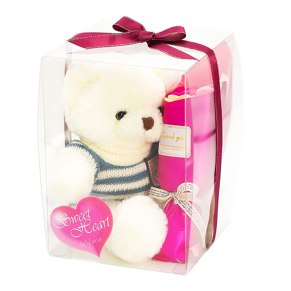 Amazon ファンシー 誕生日プレゼント 女性 花 人気 彼女 花束 ホワイトデーお返し ソープフラワー 可愛い ぬいぐるみ くま 入学 卒業 結婚 記念日 昇進 転居 退職 お見舞い 最適なプレゼント ホワイトベアー フランボワーズ Hp 47 Wp 花束 オンライン通販