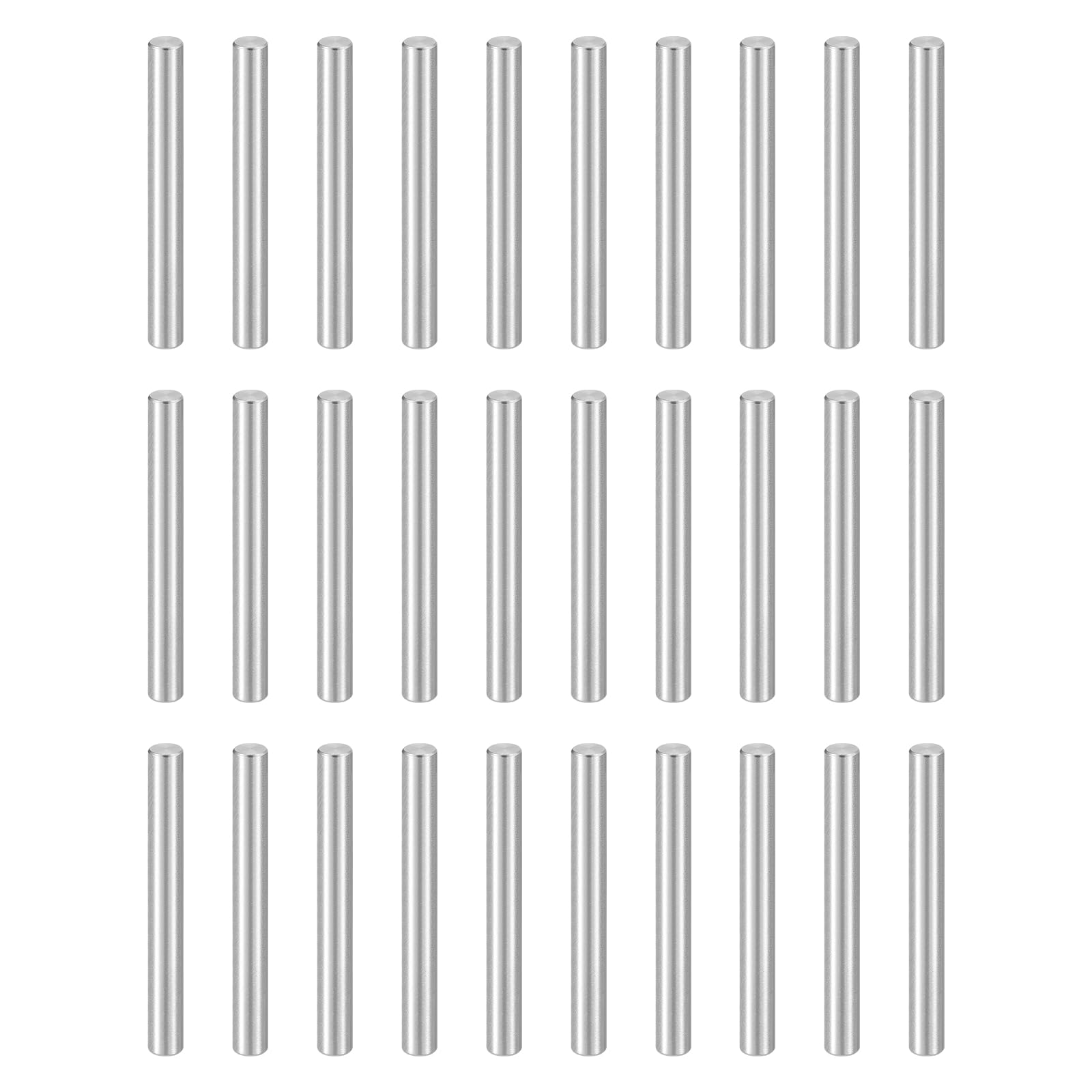 sourcing map 55pcs Dowel Pins, M5 x 55mm 304 Stainless Steel Cylindrical Shelf Support Peg Pin Rod Fasten Elements for Metal Devices Wood Furniture DIY Installation, Silver