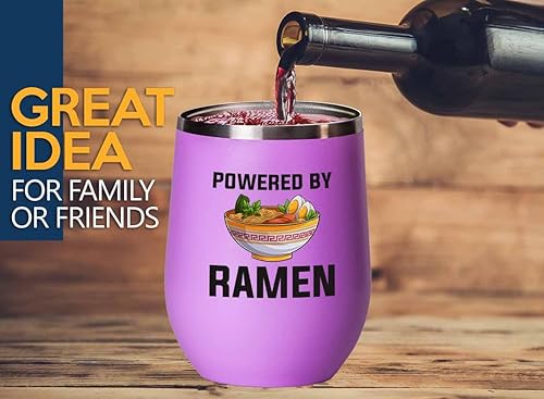 Miniatura 2 de Ramen Lover Pink Edition Vaso de vino de 12 onzas  Alimentado por ramen  Food Lovers pollo, calabaza, vegano, despensa, fideos picantes