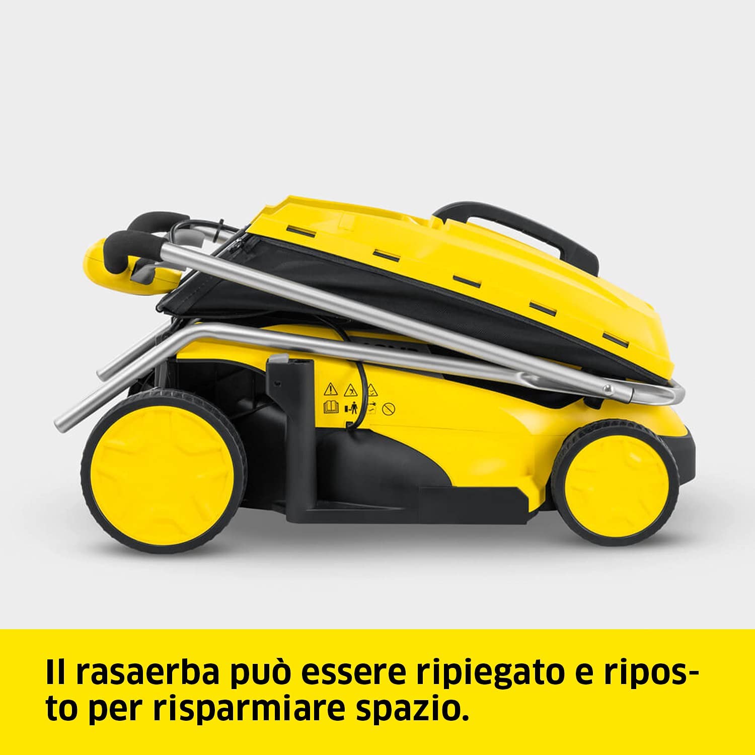 Kärcher Rasaerba a Batteria 18 V LMO 18-33, Larghezza di Taglio 33 Cm, Altezza di Taglio 35-65 mm, Cesto Raccoglierba 35 Litri, Capacità fino a 250 m², con Batteria Kärcher 18 V Non Inclusa