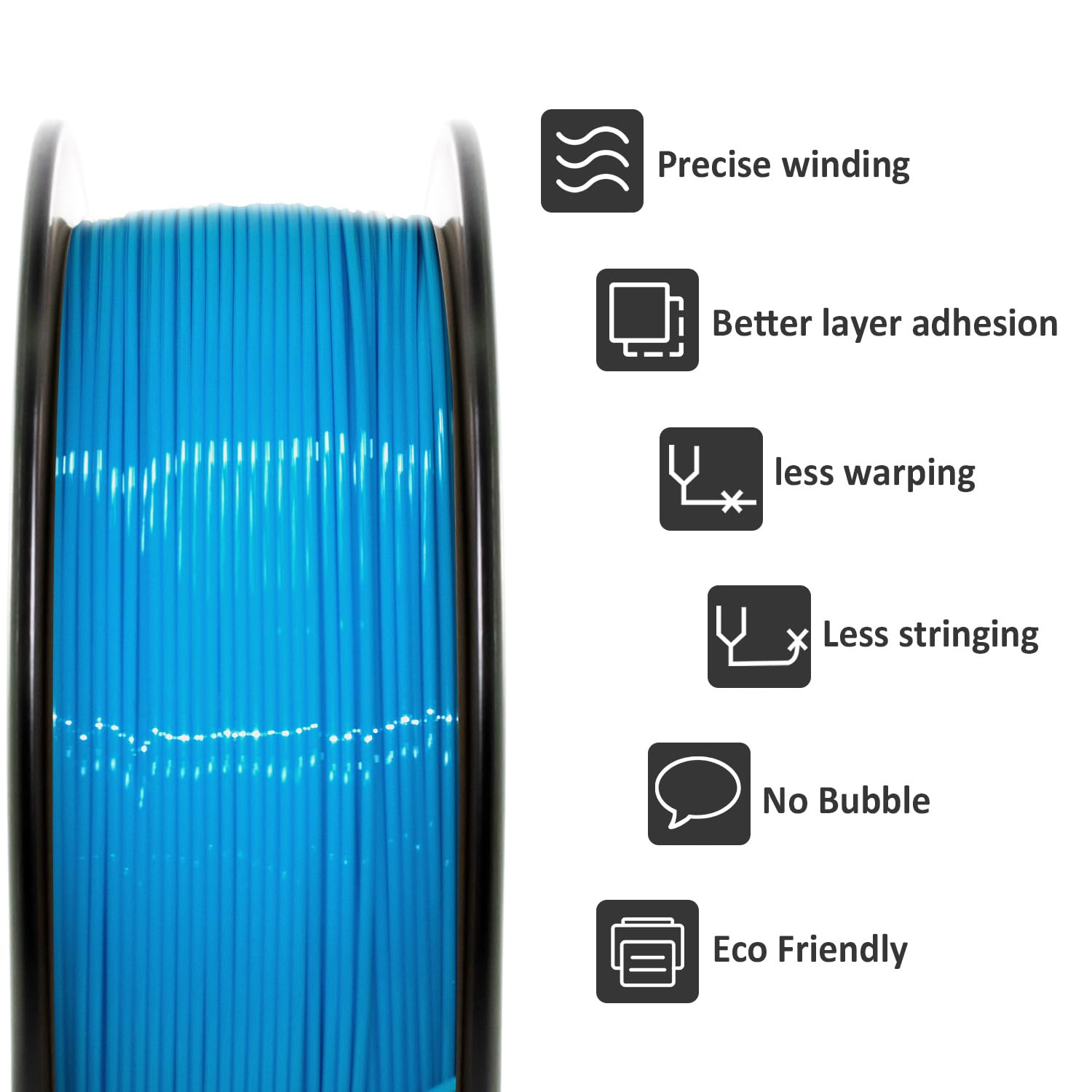 PETG Filament per Stampante 3D (1kg Blu acqua, PETG)