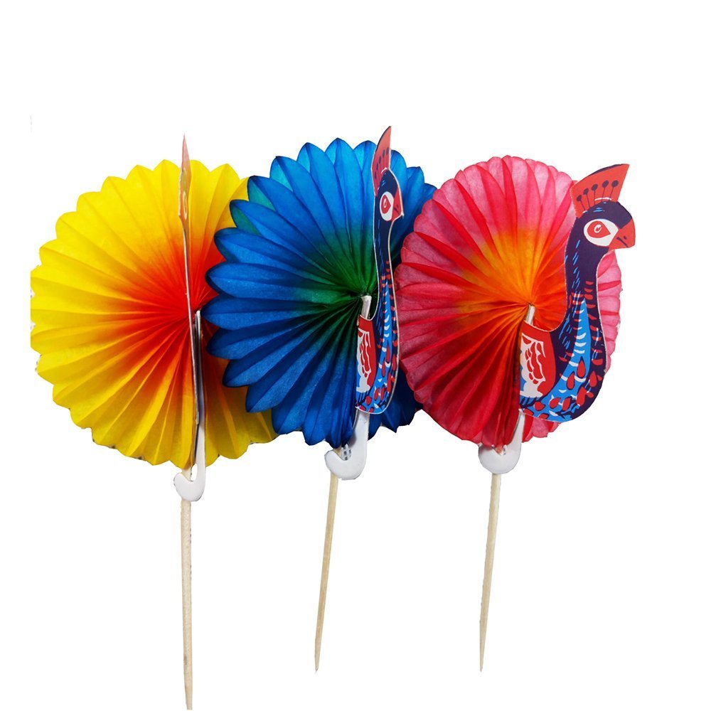 50 Cocktail Toothpick Umbrella Paper Drink Decoration White Stock