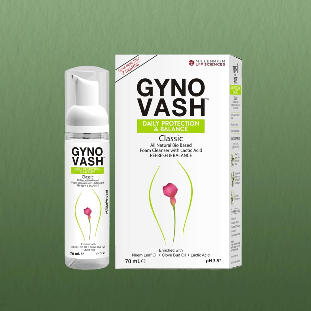 Gynovash All Natural Intimate Hygiene Health Foam Wash for Daily Protection and pH Balance, Clove Bud Oil, Tree Tea Oil, Aloe Vera (70 ml)- Pack of 1-image-9