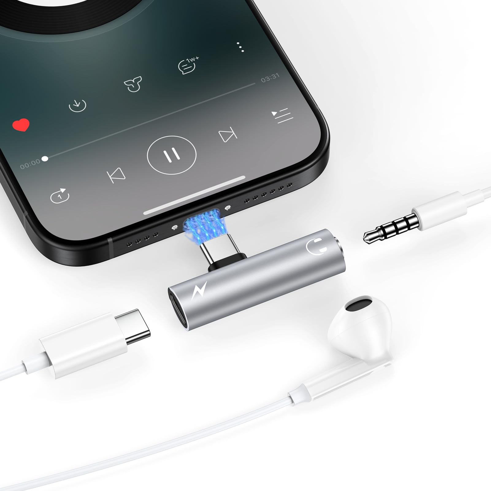 ANNIBER 2in1 タイプC イヤホンジャック【新型アダプタ・1個2役】iPhone17 充電しながらイヤホン 音声変換アダプタ PD60W急速充電 usb-c 変換 イヤホンジャック Type C to 3.5mm アダプタ 通話/音量調節/音楽対応 iPhone16/15・iPad・Androidをはじめ、Type-Cポート搭載機器や3.5MMイヤホン/ヘッドホンに対応