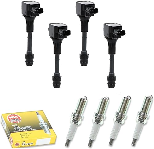 HIKARU PARTS Bobina de encendido y bujía compatibles con Nissan Altima Sentra X-Trail L4 2.5L 2002 2003 204 2005 2006 UF350