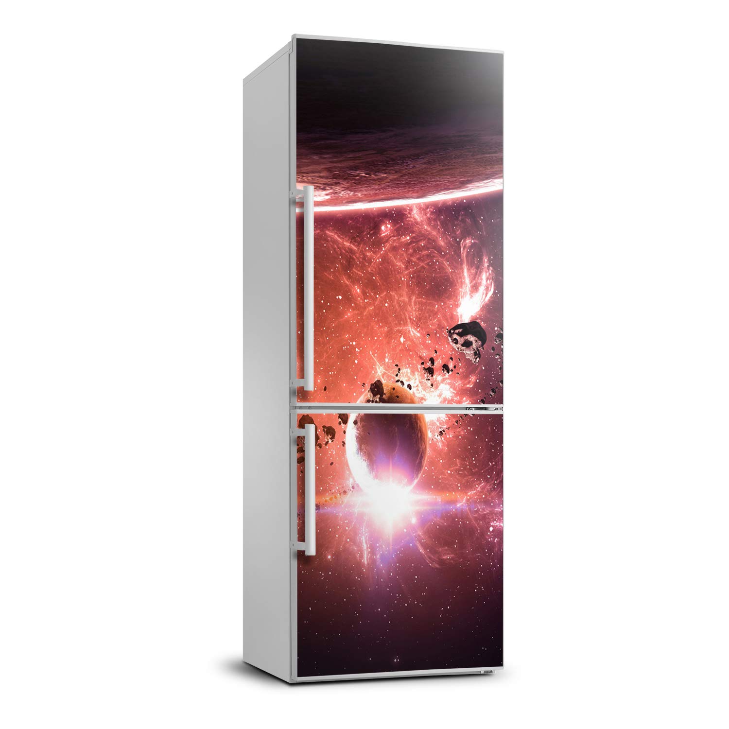 Vinilo para frigorífico de galaxia 70x190 cm para proteger y decorar la cocina