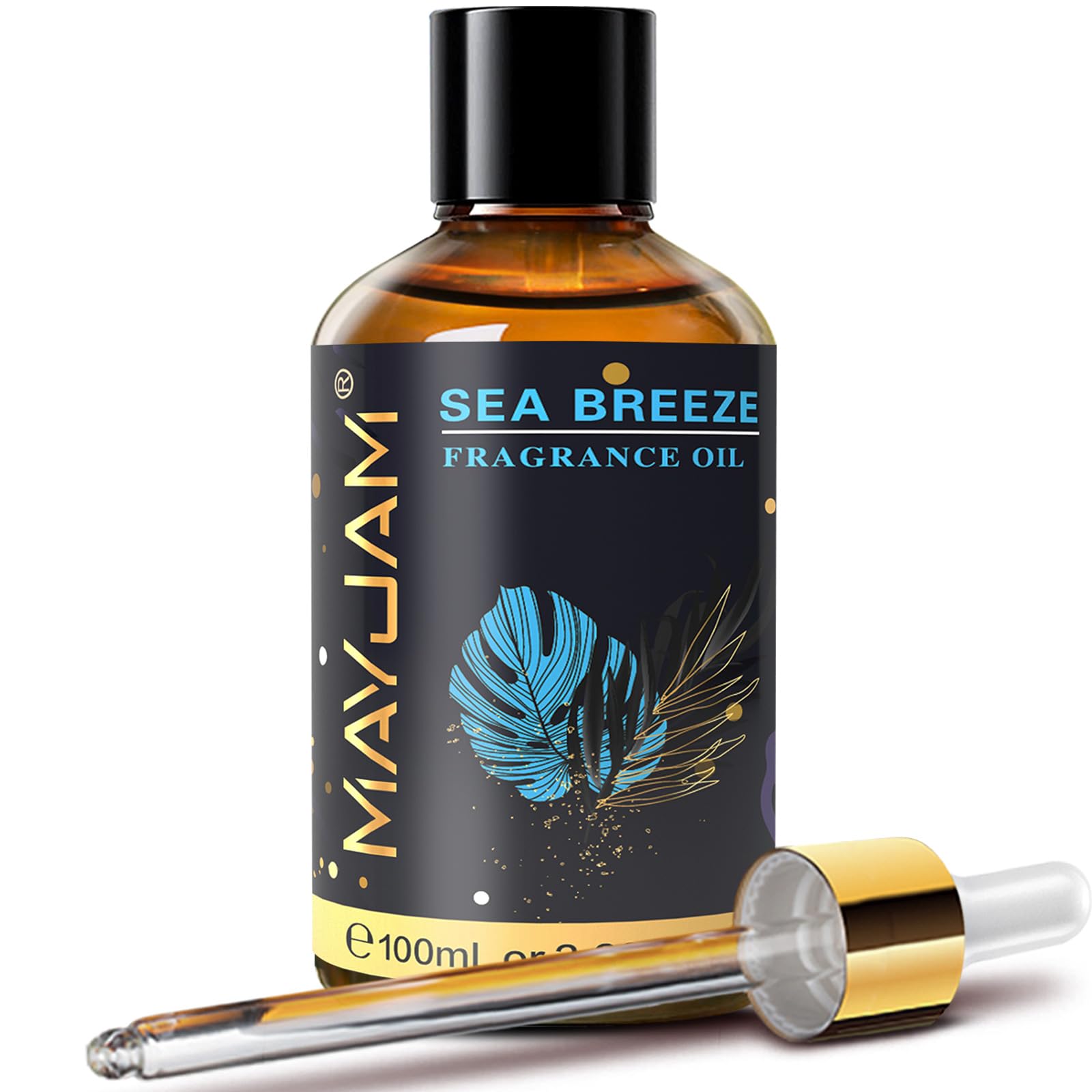 MAYJAM 100ML/3.38FL.OZ Sea Breeze Fragrance Oils with Glass Dropper, Essential Oils for Diffusers for Home, Long Lasting Scented Oils for Diffusers Soap Candle Making