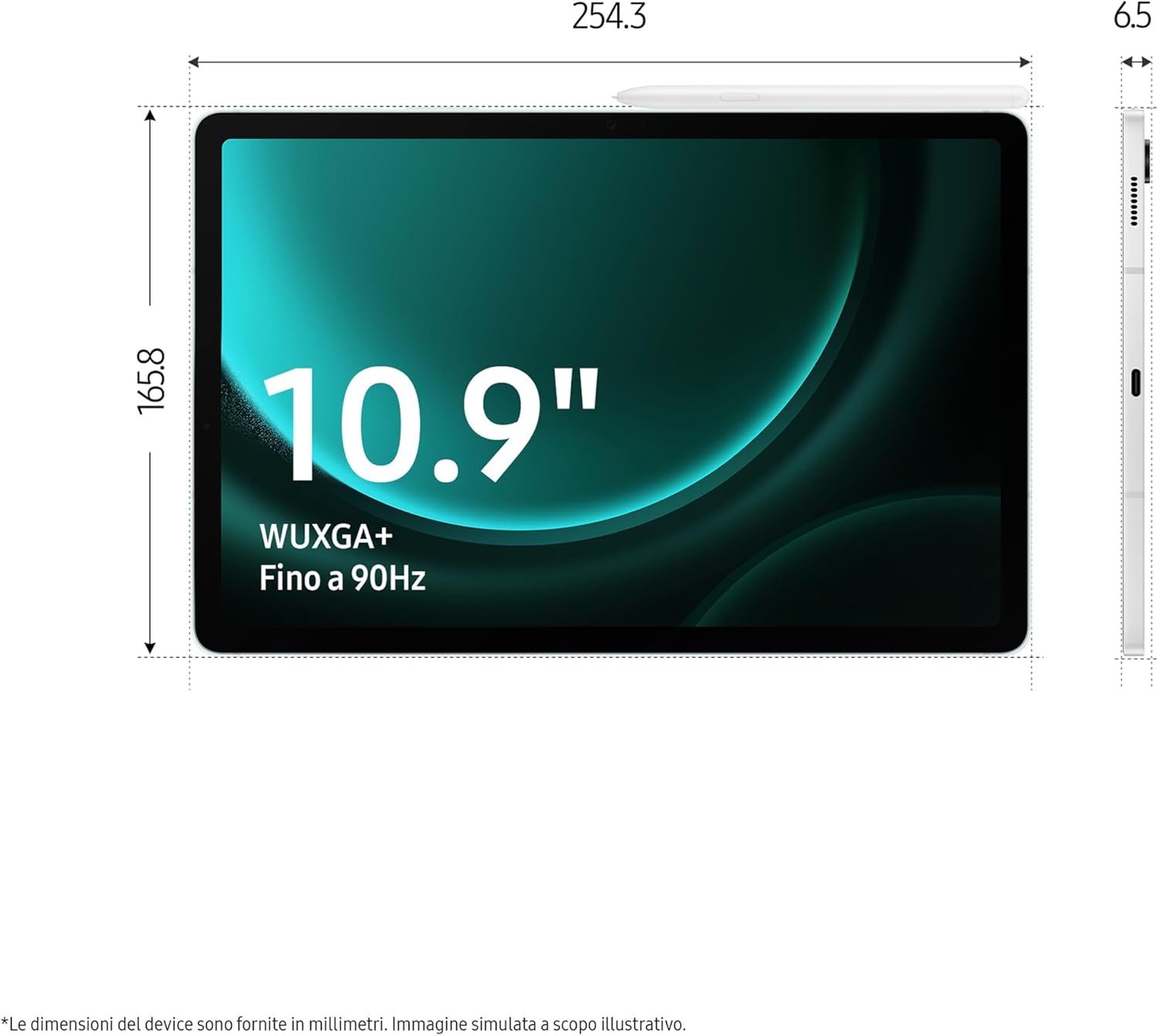 Samsung Galaxy Tab S9 FE, Display 10.9" TFT LCD PLS, Wi-Fi, RAM 6GB, 128GB, 8.000 mAh, Exynos 1380, Android 13, IP68, Silver, [Versione italiana] 2023 Argento (Silver) 128 GB WIFI - Immagine 4