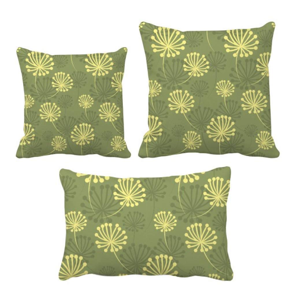 Housse de coussin pissenlit vert jaune pour raviver un canapé terne sans tout racheter