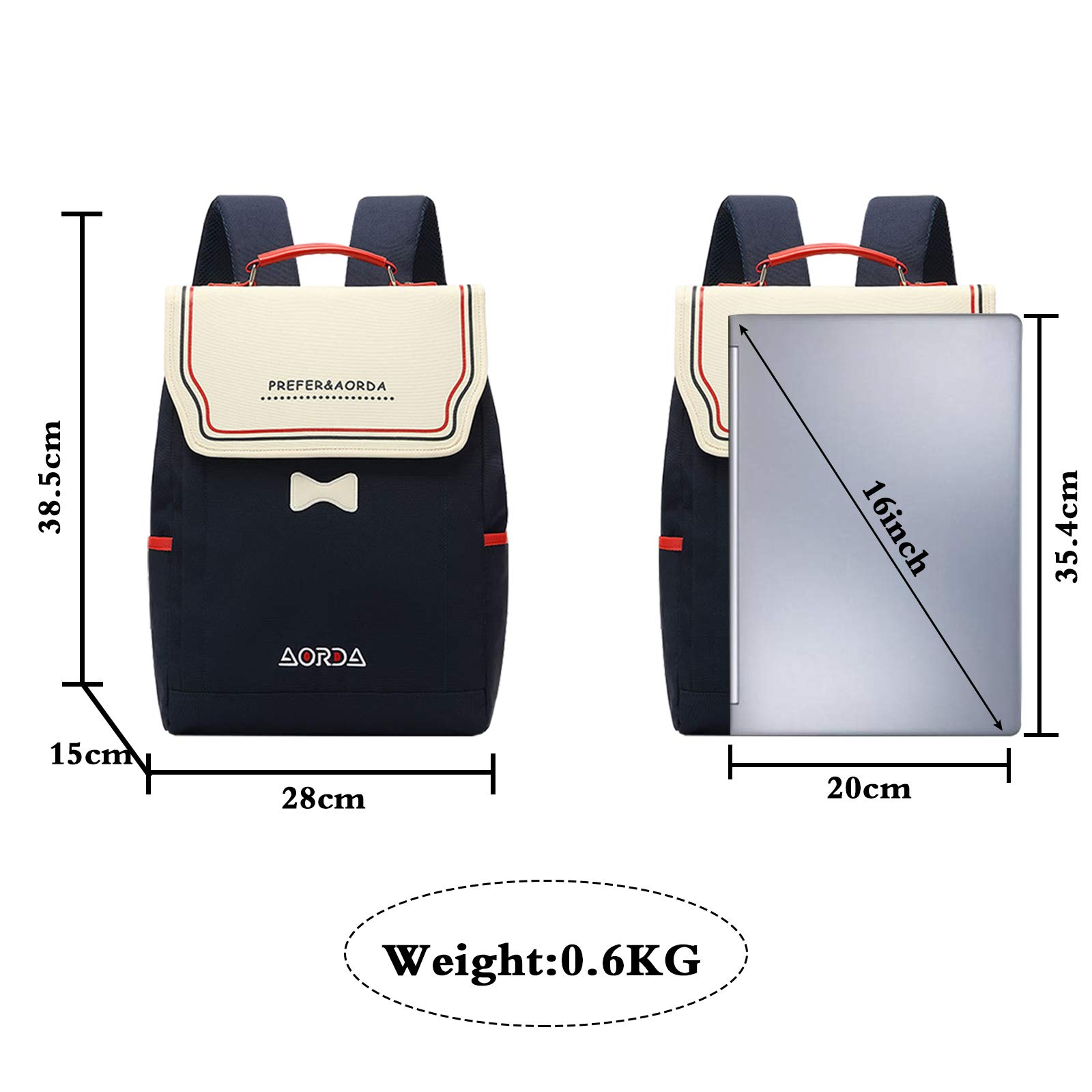 FANDARE Donna Zaino Casual Borsa da Scuola con Caricatore USB Ragazze Borsa da Scuola per 15.6 inch Laptop Backpack Scuola Viaggio Shopping Tessuto Oxford Impermeabile Zaini Giallo