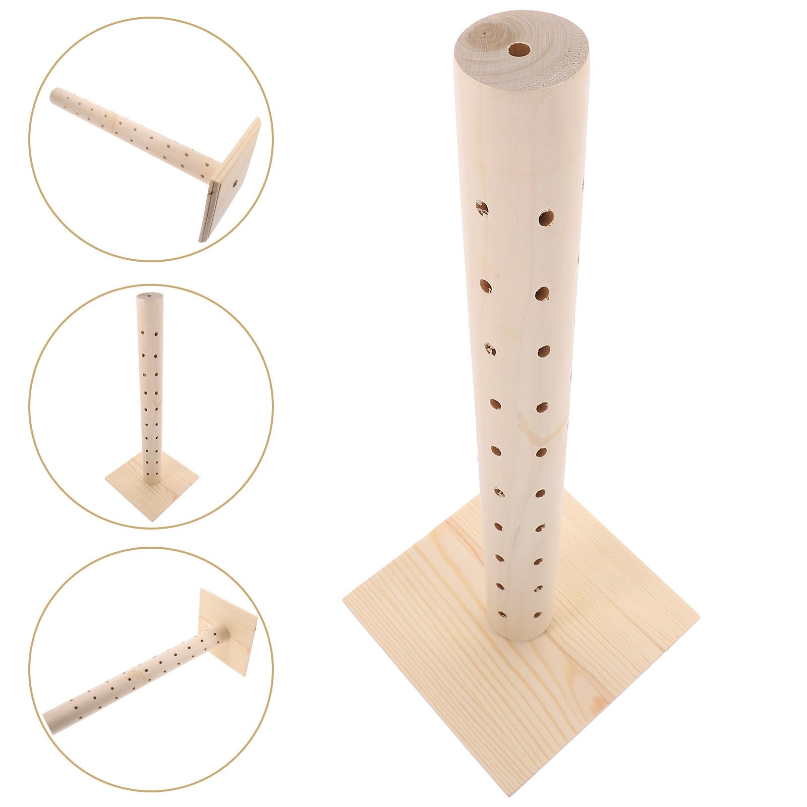 Porta Lecca-lecca in Legno Rotazione a 360° e Fori Rotondi, Supporto Semplice per Esposizione di Lecca-lecca per Feste, Decorativo e Portatile per Tavole Dolci e Halloween