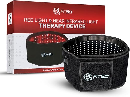 Red Infrared Light Therapy Belt - 880nm LED Wrap for Back Shoulder Knee Pain Relief - Portable Wearable Home Use Device - Deep Penetrating Benefits to Muscles Joints Body