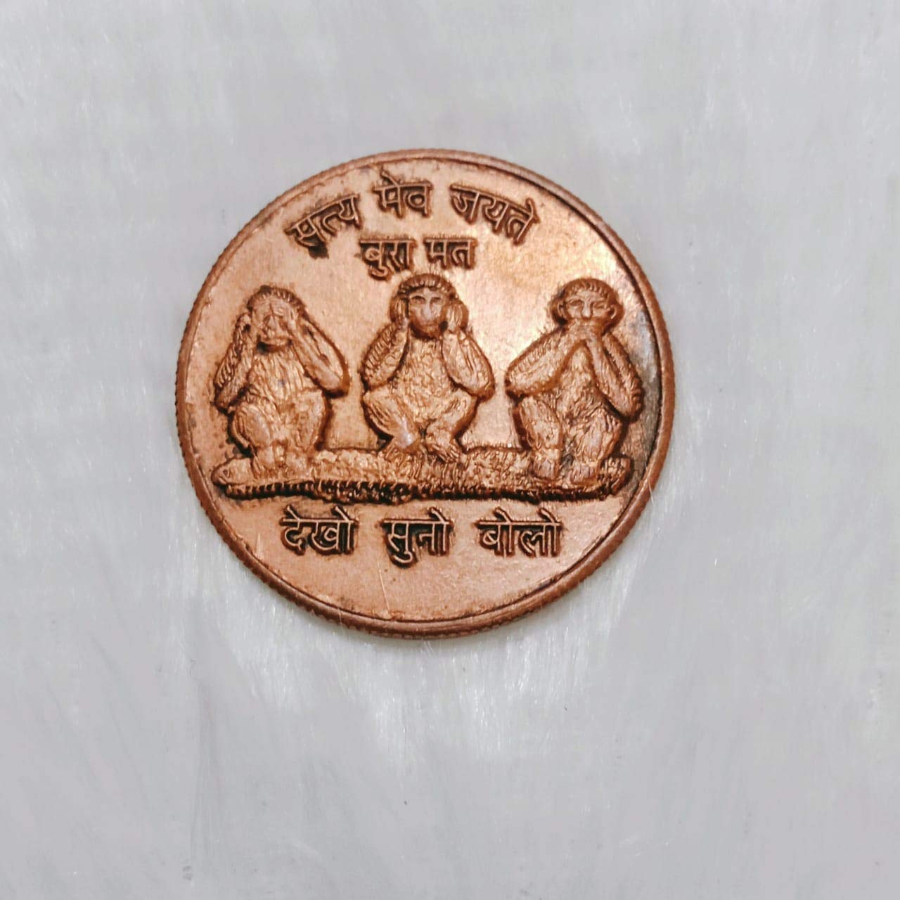 INDIAガンジーコイン Buy KESAR ZEMS Pure Copper Coin- SATYAMEV JAYATE (3 Monkeys of