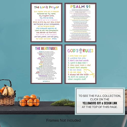 Miniatura 7 de Psalm 91 - Ten Commandments Wall Decor - Lords Prayer Wall Art - Beatitudes Wall Art - Religious Wall Decor - Christian Wall Art - Catholic Gifts -