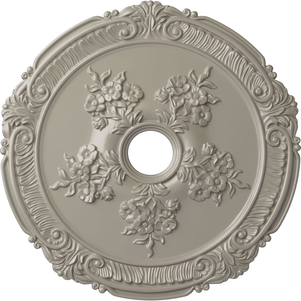 Ekena Millwork CM26ATPWS - Medaglione da soffitto Attica con rosetta (adatto per tettoie fino a 11,4 cm), colore: bianco perla