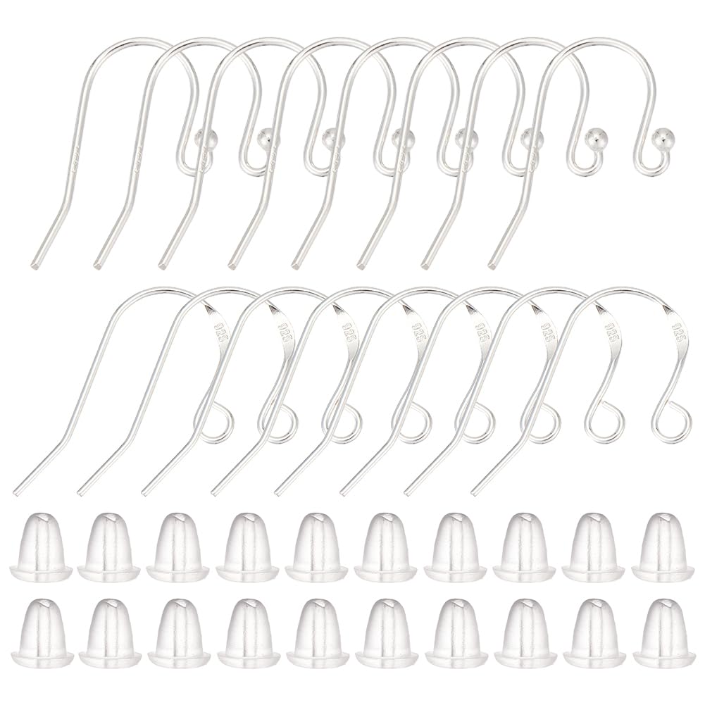 16 Stück Französische Ohrringhaken 2 Stile 925 Sterlingsilber Kugel Punkt Ohrhaken Mit Schlaufe 20 Stück Ohrhaken Ohrhaken Verschlüsse