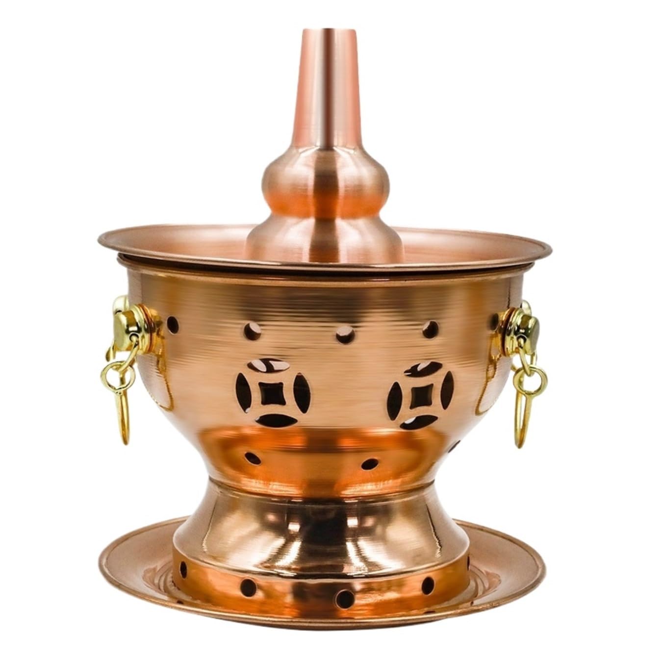 INUUXLG Chinese Hot Pot Copper Hot Pot Chinese Hot Pot Single Hotpot for Camping Cookware Hot Pot (A 18cm)