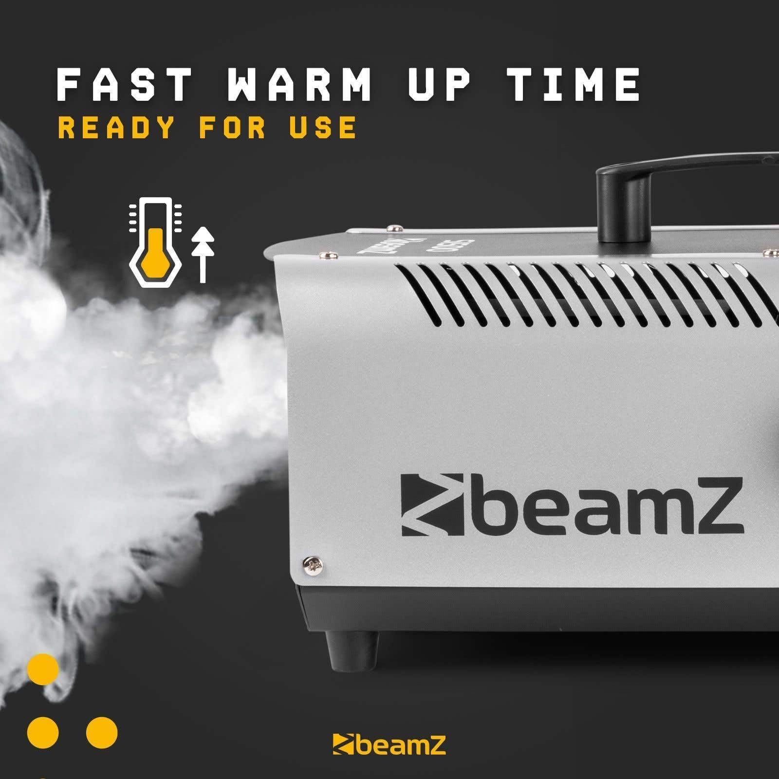 BeamZ S1500 MKII Nebelmaschine 1500 Watt Fogger, Party Rauchmaschine, Fog Machine mit Intervall Timer, 2,5 Liter Tank, Disco Smoke Machine für DJs, Nebelmaschine Halloween, Hochzeiten, Partys