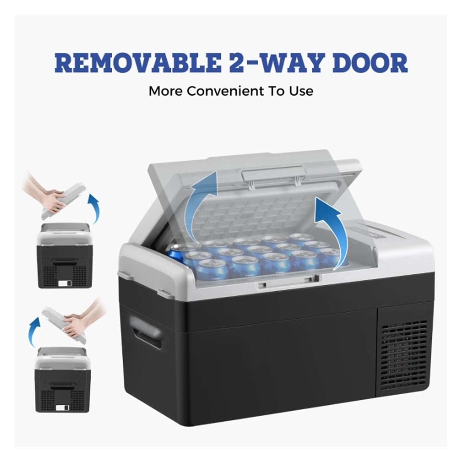 Refrigerador portátil de 12 V, refrigerador for Auto de enfriamiento rápido de -20 °C a 20 °C, refrigerador portátil for Auto de 20 L/21 qt con 12/24 V