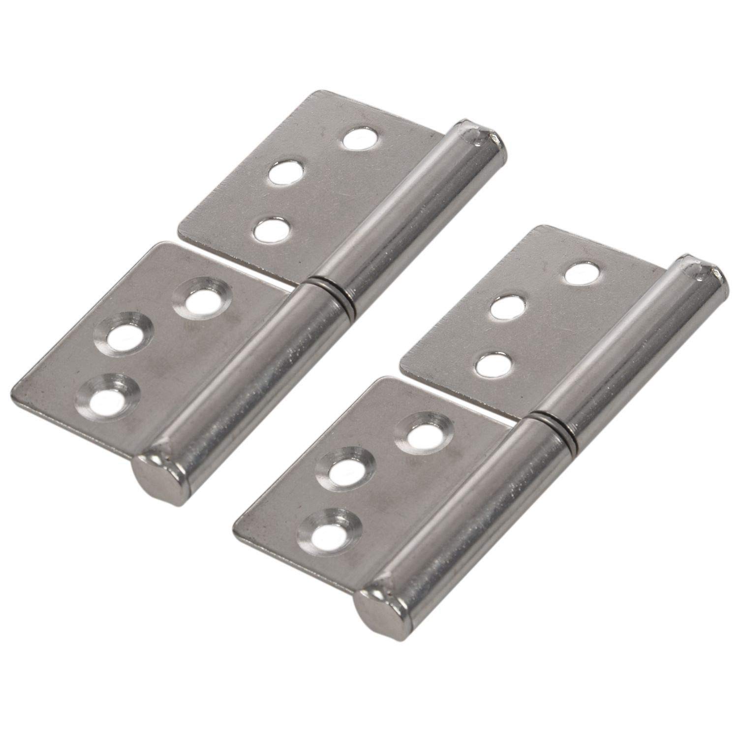 Pomoflexi 3 inch Silver Tone Stainless Steel 360 Degree Rotating Window Door Flag Hinge 2 Pieces
