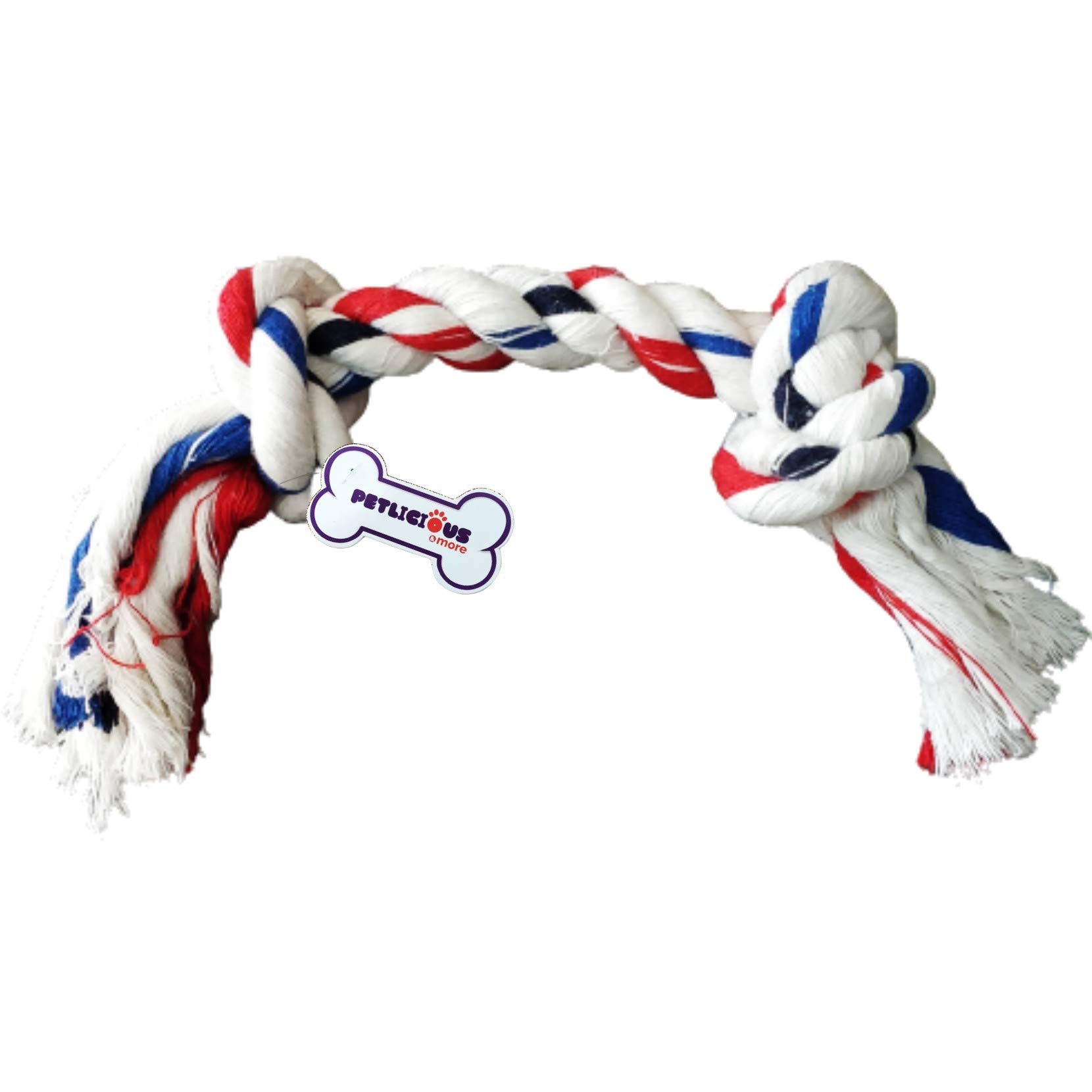 Petlicious & More Cotton Made 11" Inch 2 Knot Rope Toys Puppy Chew Toys (Color May Vary, Pack of One) (B08FRN1DPM) Amazon Price History, Amazon Price Tracker