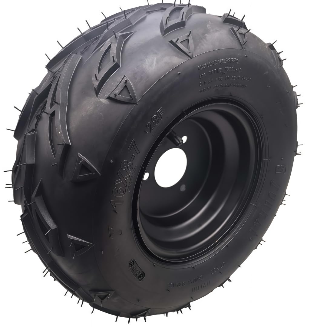 16×8-7 right Tires Wheels with Rim For 50-125cc TAO TAO ATV Go-Kart Mini Bike ATV.