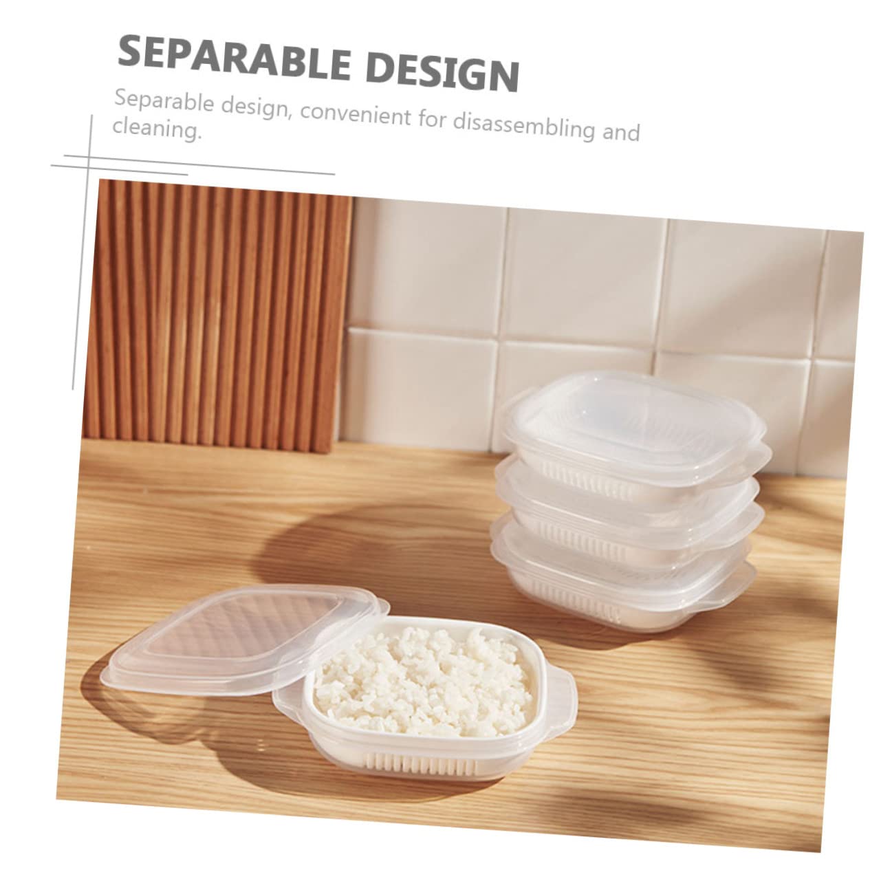 5 Set Scatole Per Pranzo Micronde Vassoio Vapore Resistenti Per Conservazione E Riscaldamento Facile 2 Pezzi*5