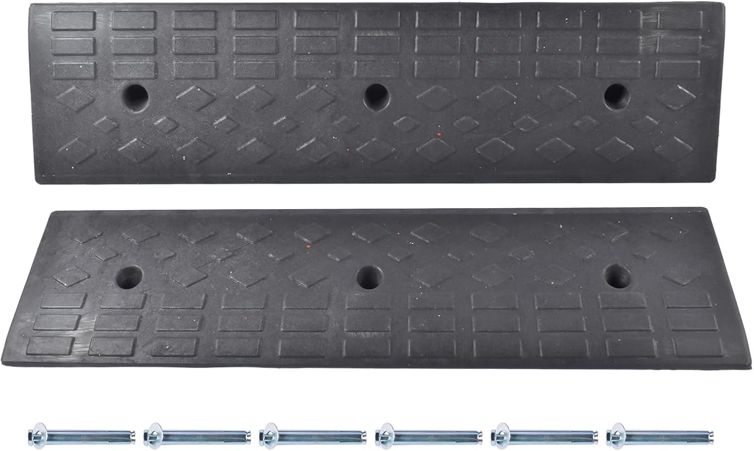 2 pack 4'' rubber curb ramp heavy duty loading curb ramps driveway curb ramp rubber slope ramp for cars rv trucks bicycles motorcycles - 22000lbs/10ton load capacity