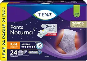 Tena Pants Noturna, Roupa Íntima para Incontinência Urinária, P/M - Leve 24 Pague 21 unidades