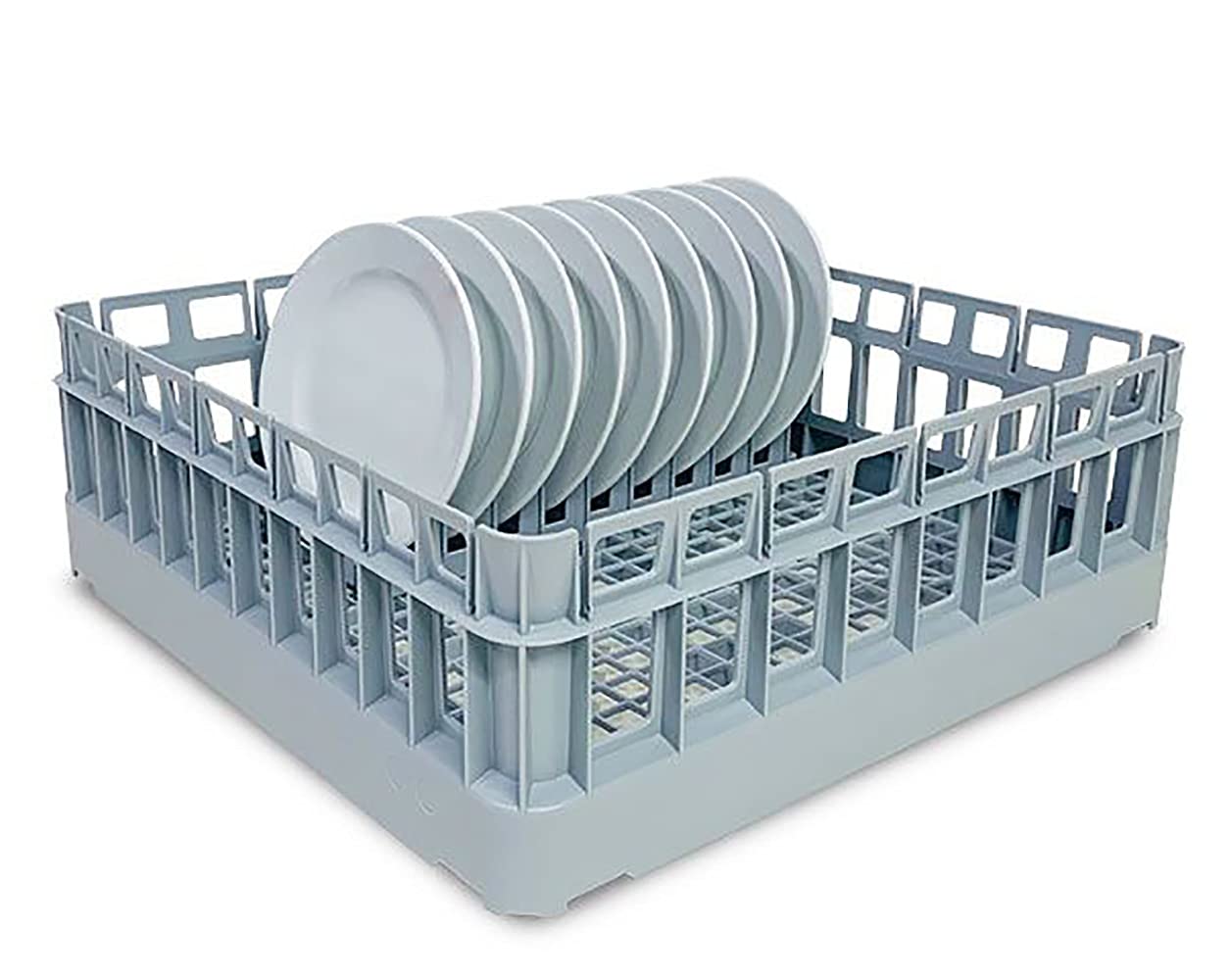 500x500mm Glasswasher Basket for Washing Plates and Glassware in 500mm Commercial Dishwashers, Comes with Removable Plate Holder (Holds 9 Plates)