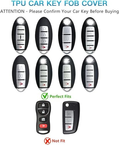 Miniatura 2 de 1797 Funda para llavero para Nissan Bling Accessories Altima Rogue Sentra Pathfinder Maxima Titan Murano Llavero de coche, carcasa de aleación de