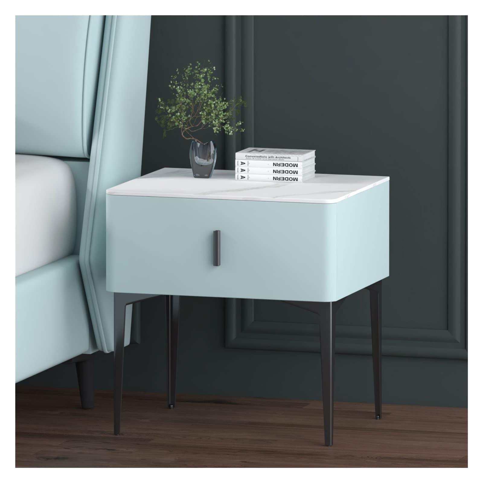 BHGFYXBS Side Tables Bedroom Nordic Fashion Bedside Table Living Room Bedroom Storage Cabinet Marble Countertop Locker With Drawer Bedside Table Bedside Tables,C