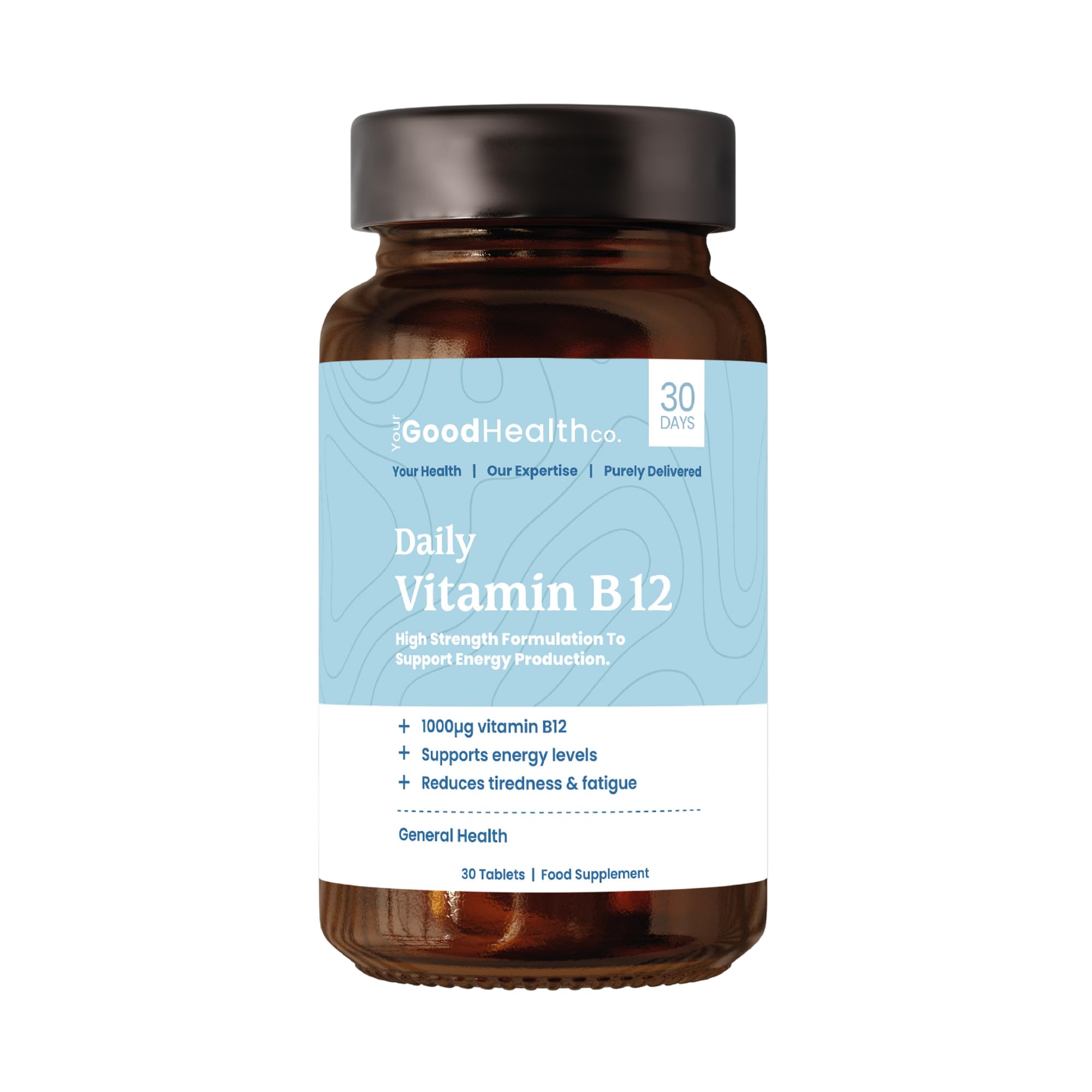 Your Good Health Co – Vitamin B12 | Vegan | High Strength Formula | Support Energy Production and Reduce Tiredness & Fatigue | Tablet | 30 Day Supply
