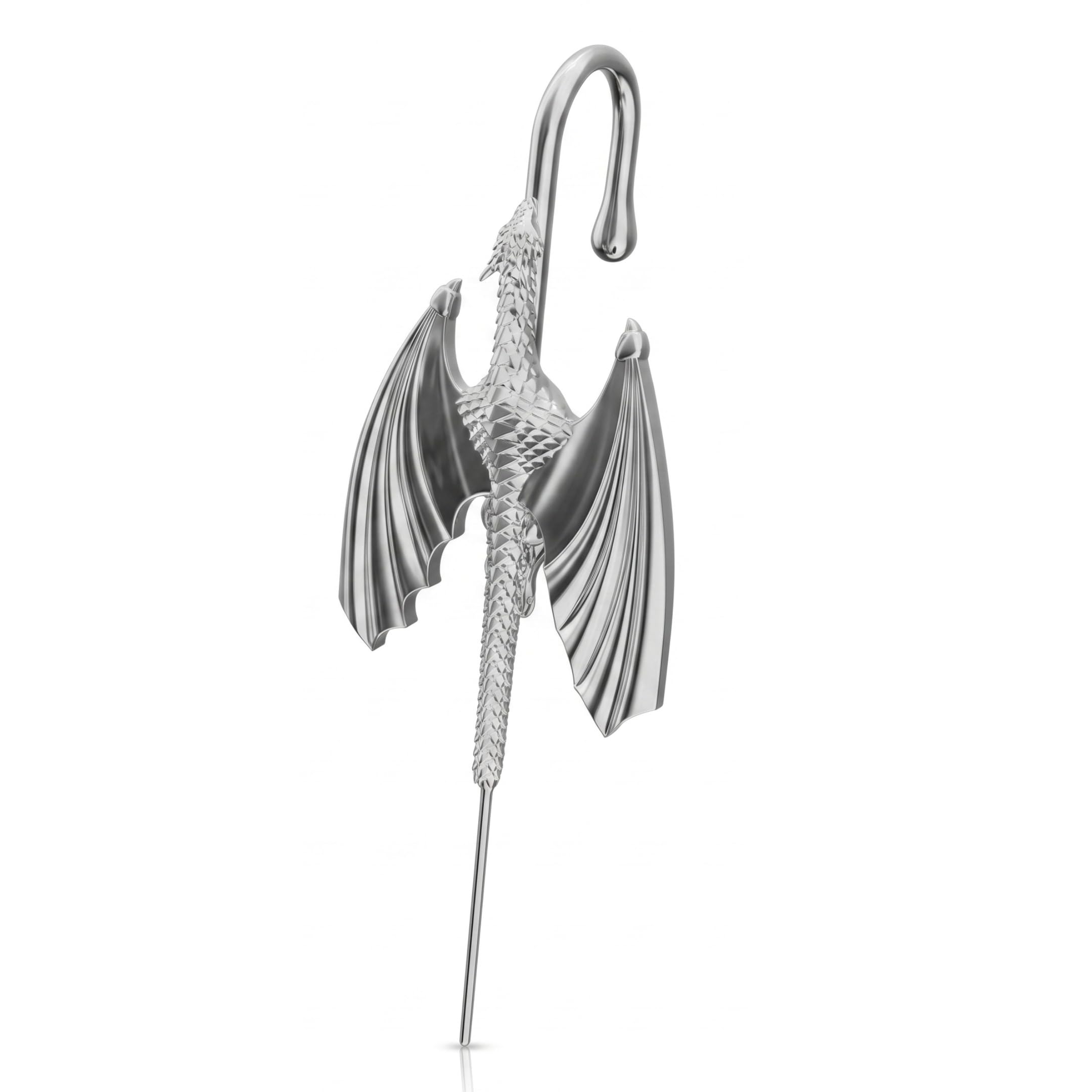 the men thing SOAR DRAGON - Pure Titanium Steel Ear Crawler Hook Pin Cuff Earrings for Men & Boys-picture-17