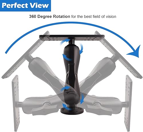 Vista 5 de Aluminum Fish Finder Mount with 1.5" / C Size Ball, Medium Arm Marine Electronic/Depth Finder Mount for Boat/Kayak/Fishing, Kayak Accessories