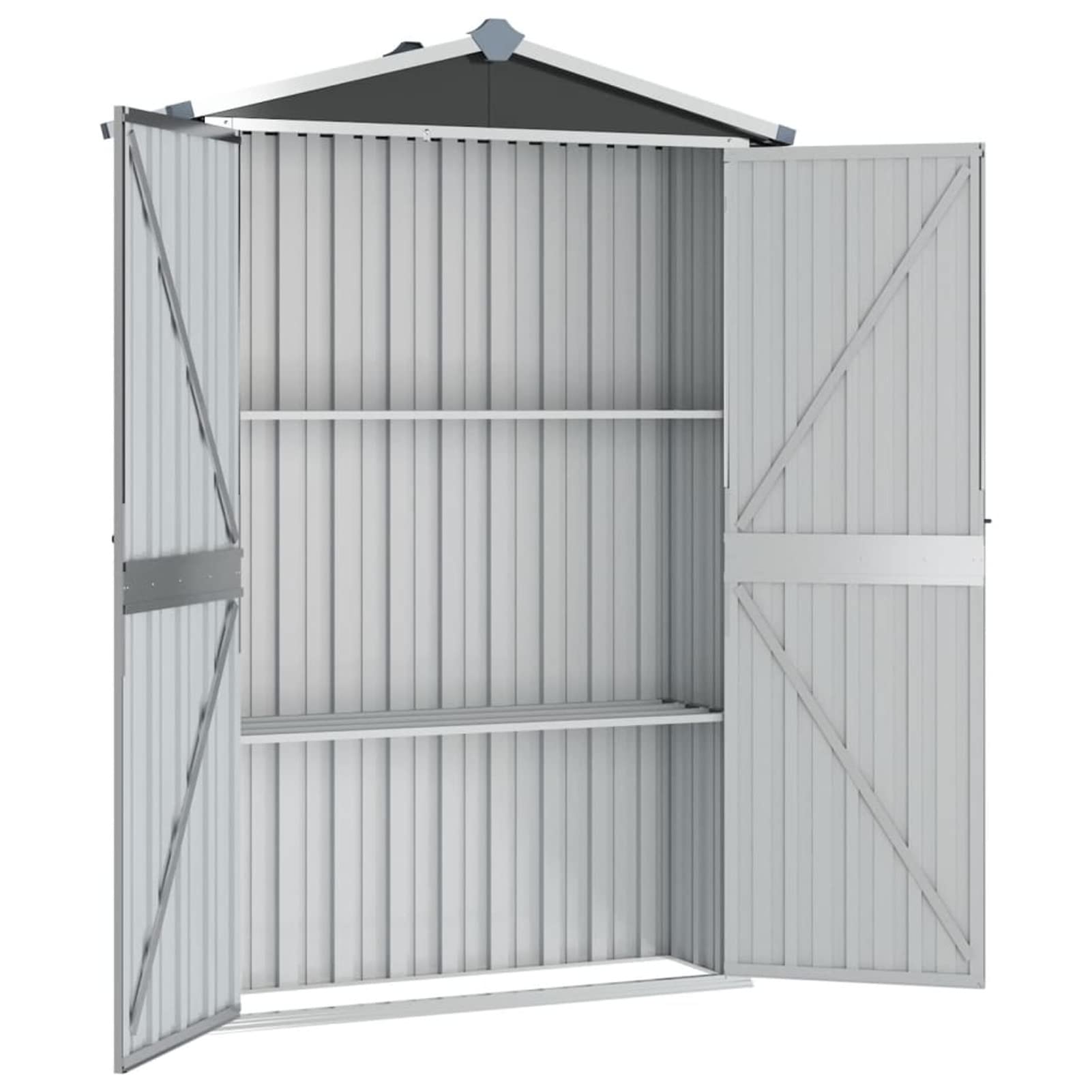 Capanno da Giardino Antracite 107,5x46x183cm in Acciaio Zincato,Capannone da Giardino,Casetta da Giardino,Casetta Attrezzi Giardino(SPU:46303)